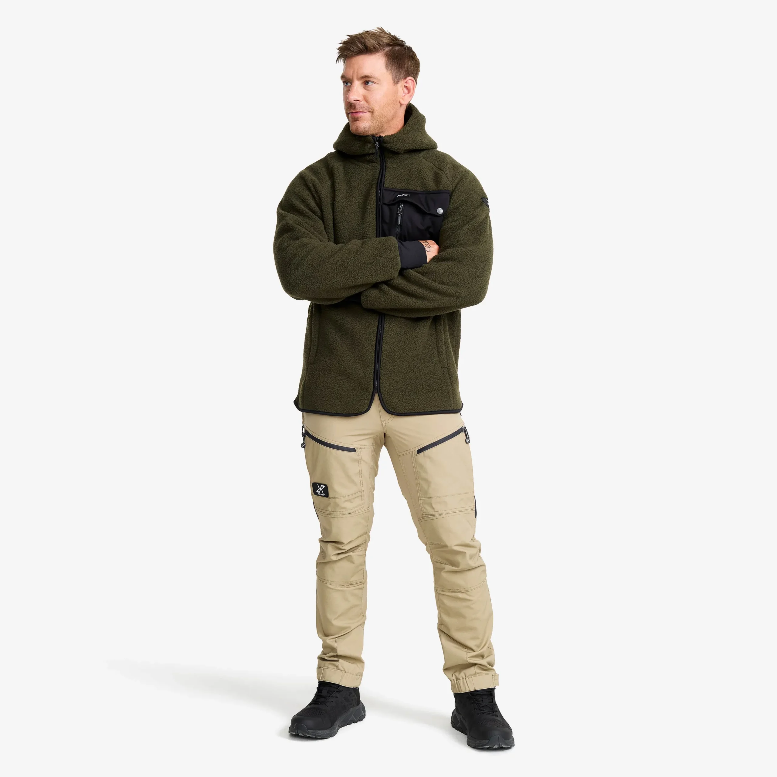 Sherpa Hoodie Herren Forest Night