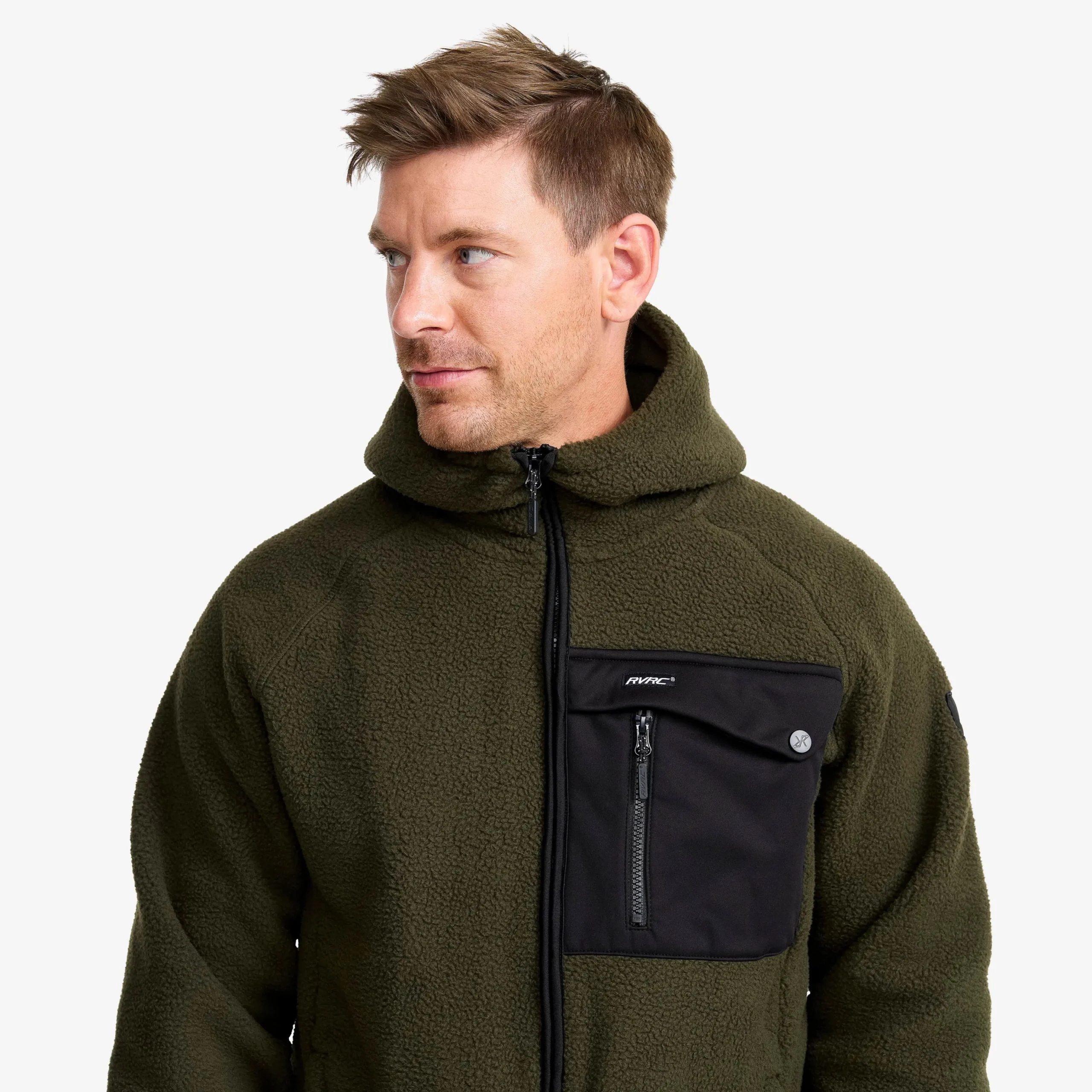 Sherpa Hoodie Herren Forest Night