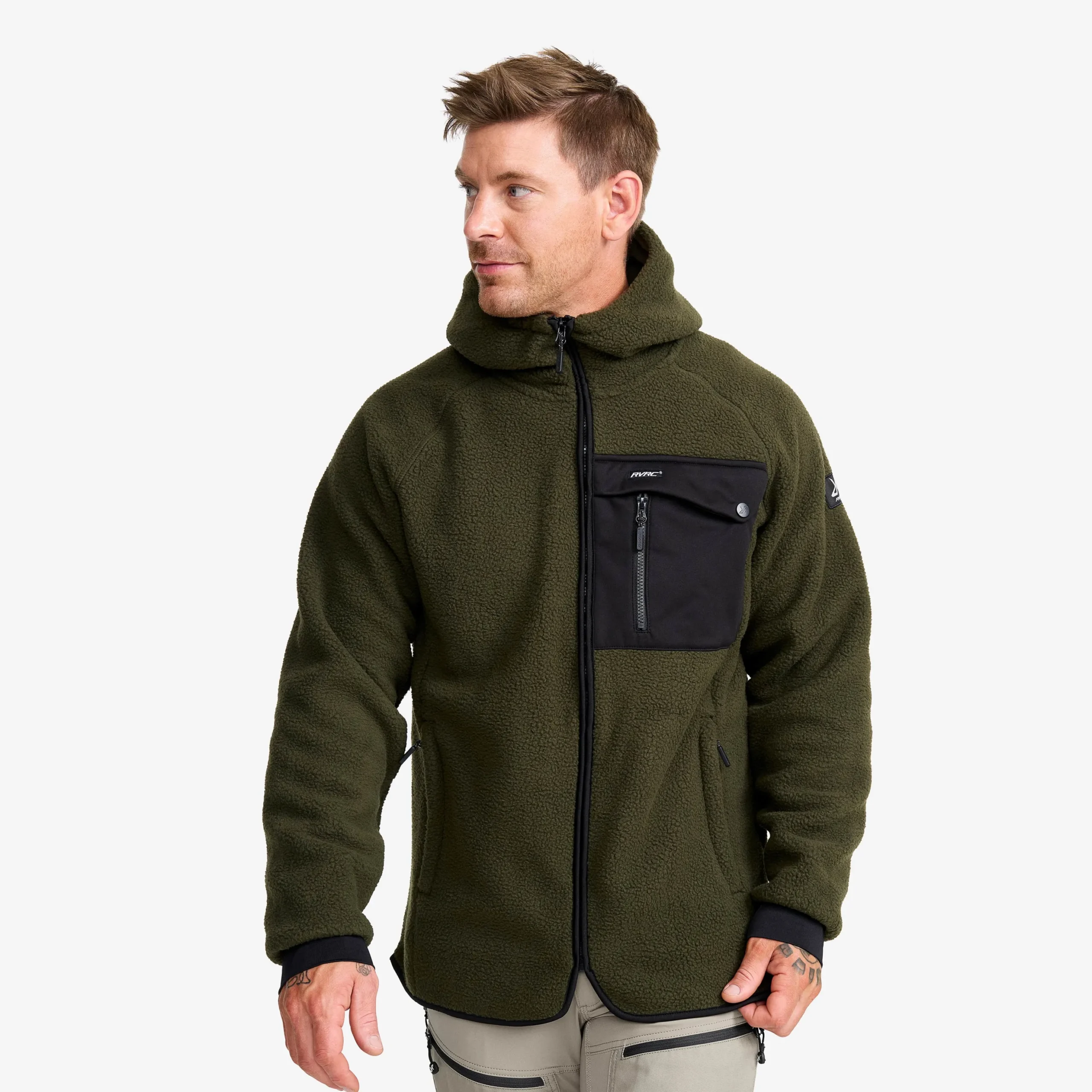 Sherpa Hoodie Herren Forest Night