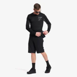 Shred Long-sleeved MTB Jersey Herren Black/Turbulence Blue