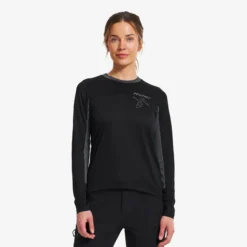 Shred Long-sleeved MTB Jersey Damen Black/Turbulence Blue