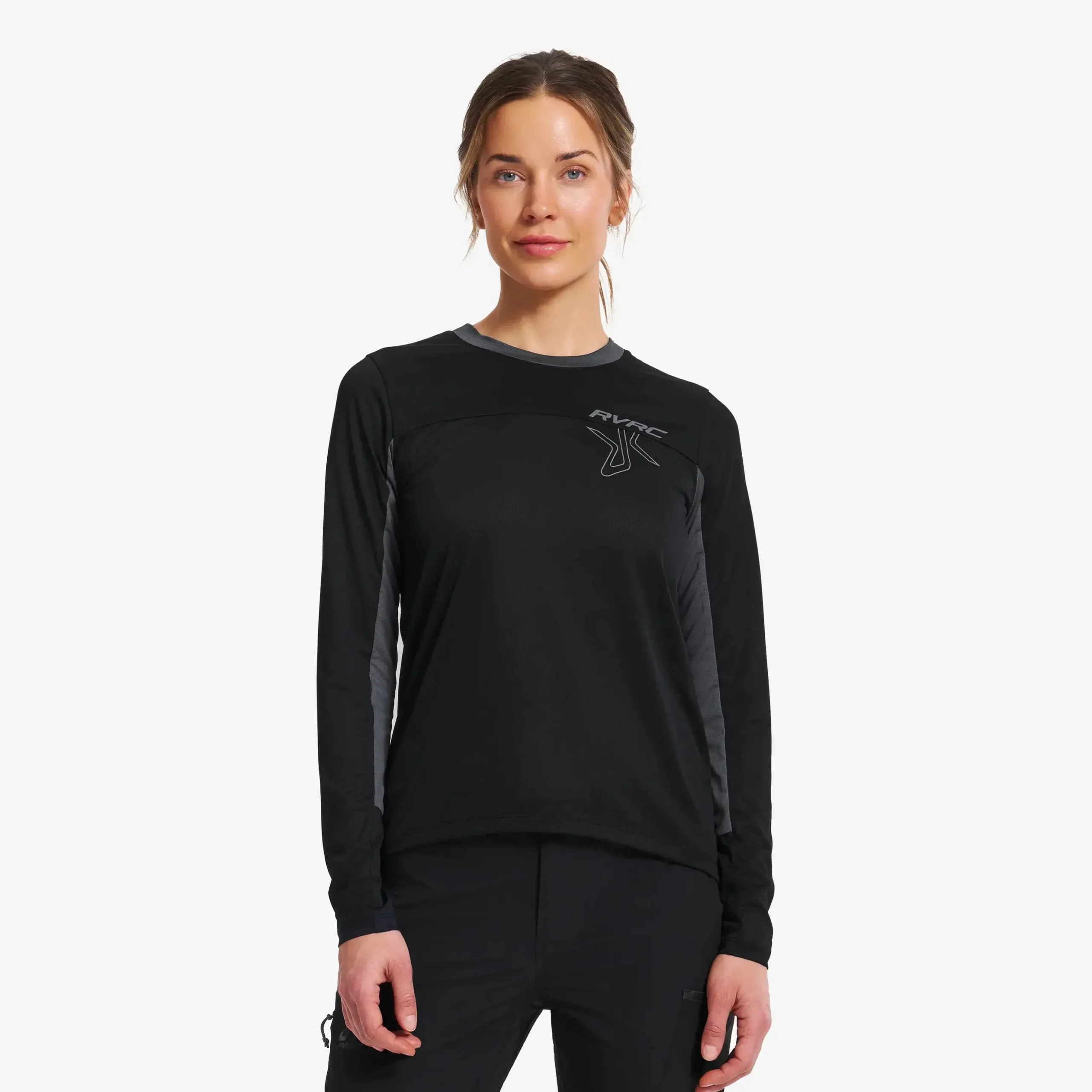 Shred Long-sleeved MTB Jersey Damen Black/Turbulence Blue