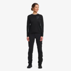 Shred Long-sleeved MTB Jersey Damen Black/Turbulence Blue