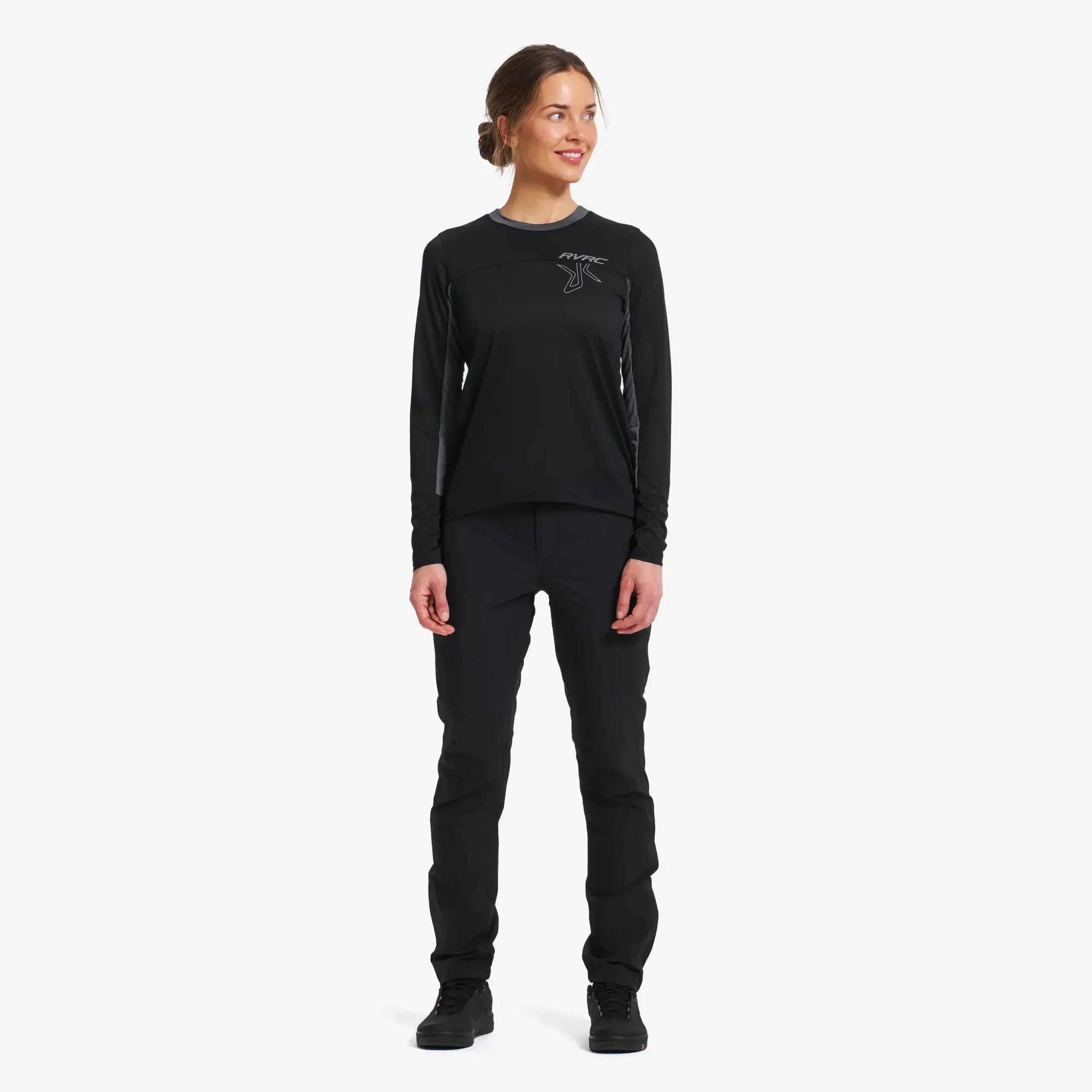Shred Long-sleeved MTB Jersey Damen Black/Turbulence Blue
