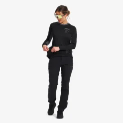 Shred Long-sleeved MTB Jersey Damen Black/Turbulence Blue
