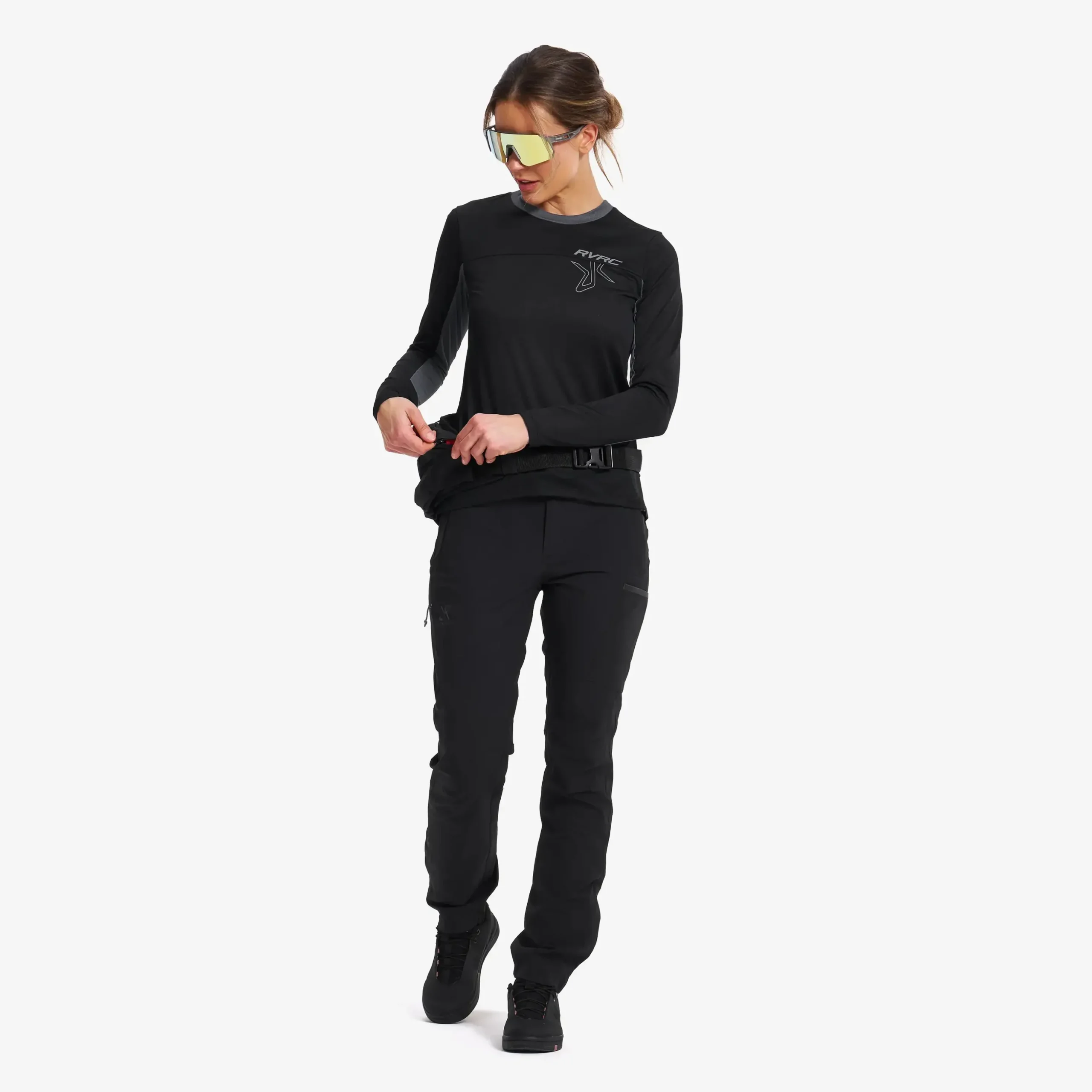 Shred Long-sleeved MTB Jersey Damen Black/Turbulence Blue