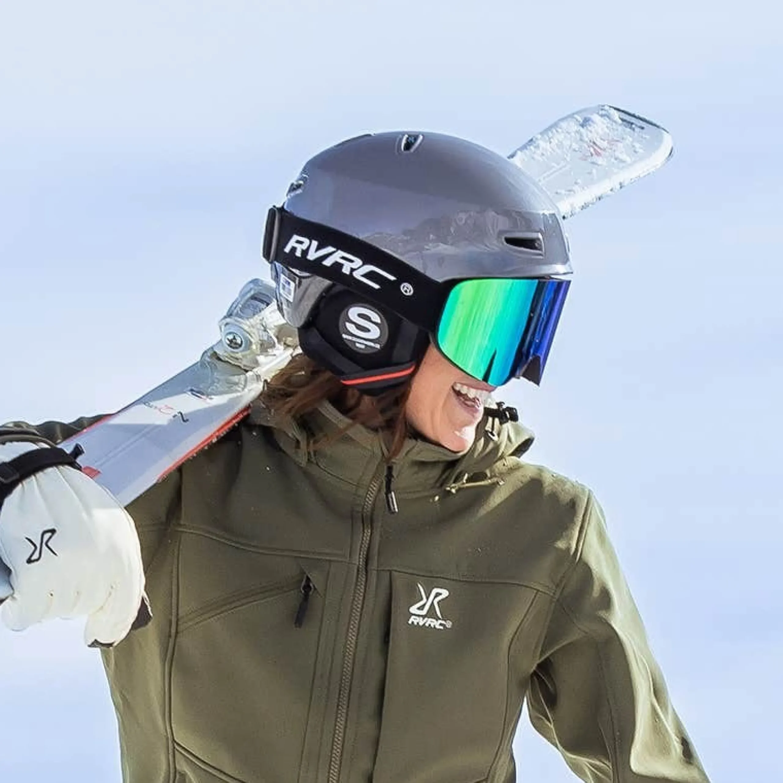 Slope Ski Goggles Green/Blue Mirror