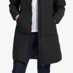 Tapa Long Quilt Jacket Damen Black