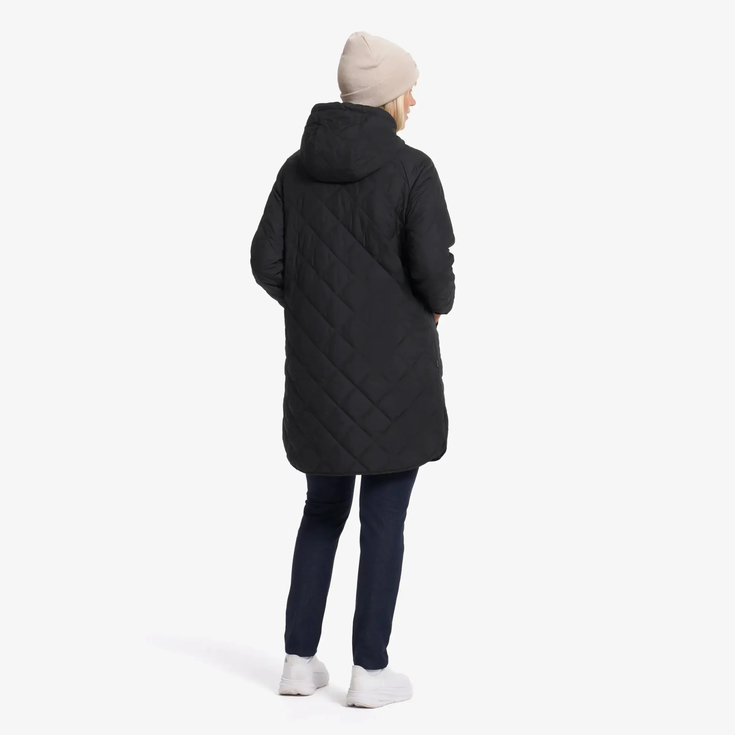 Tapa Long Quilt Jacket Damen Black