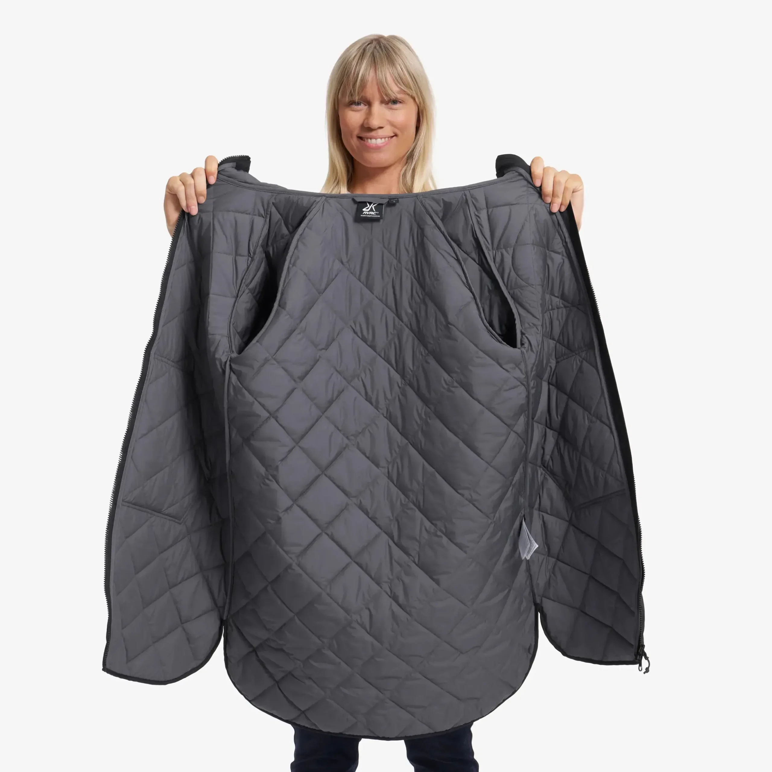 Tapa Long Quilt Jacket Damen Black