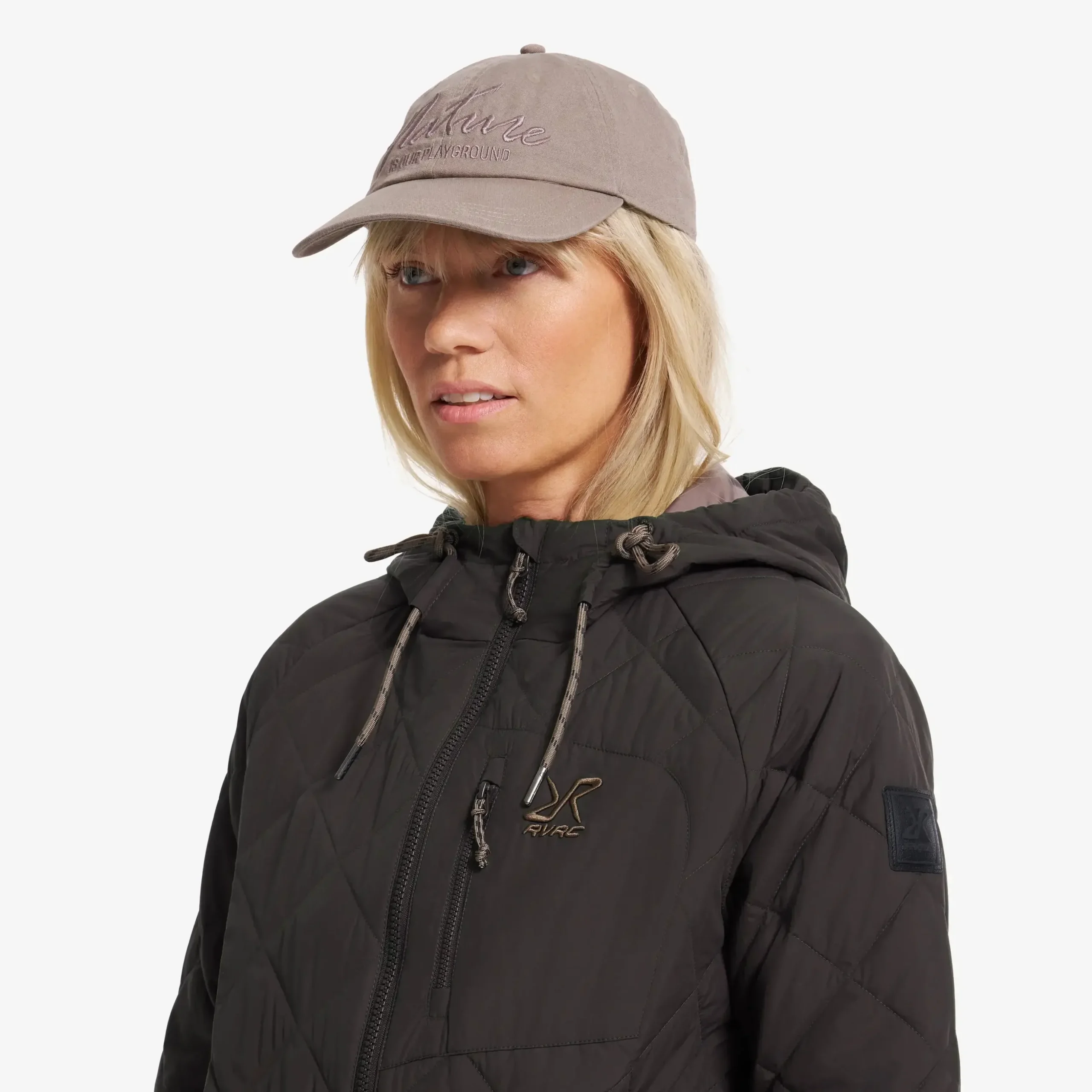 Tapa Long Quilt Jacket Damen Espresso