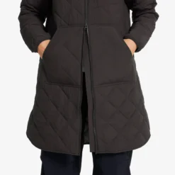 Tapa Long Quilt Jacket Damen Espresso