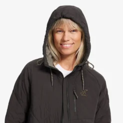 Tapa Long Quilt Jacket Damen Espresso