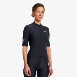 Velo Full-zip Cycling Jersey Damen Black
