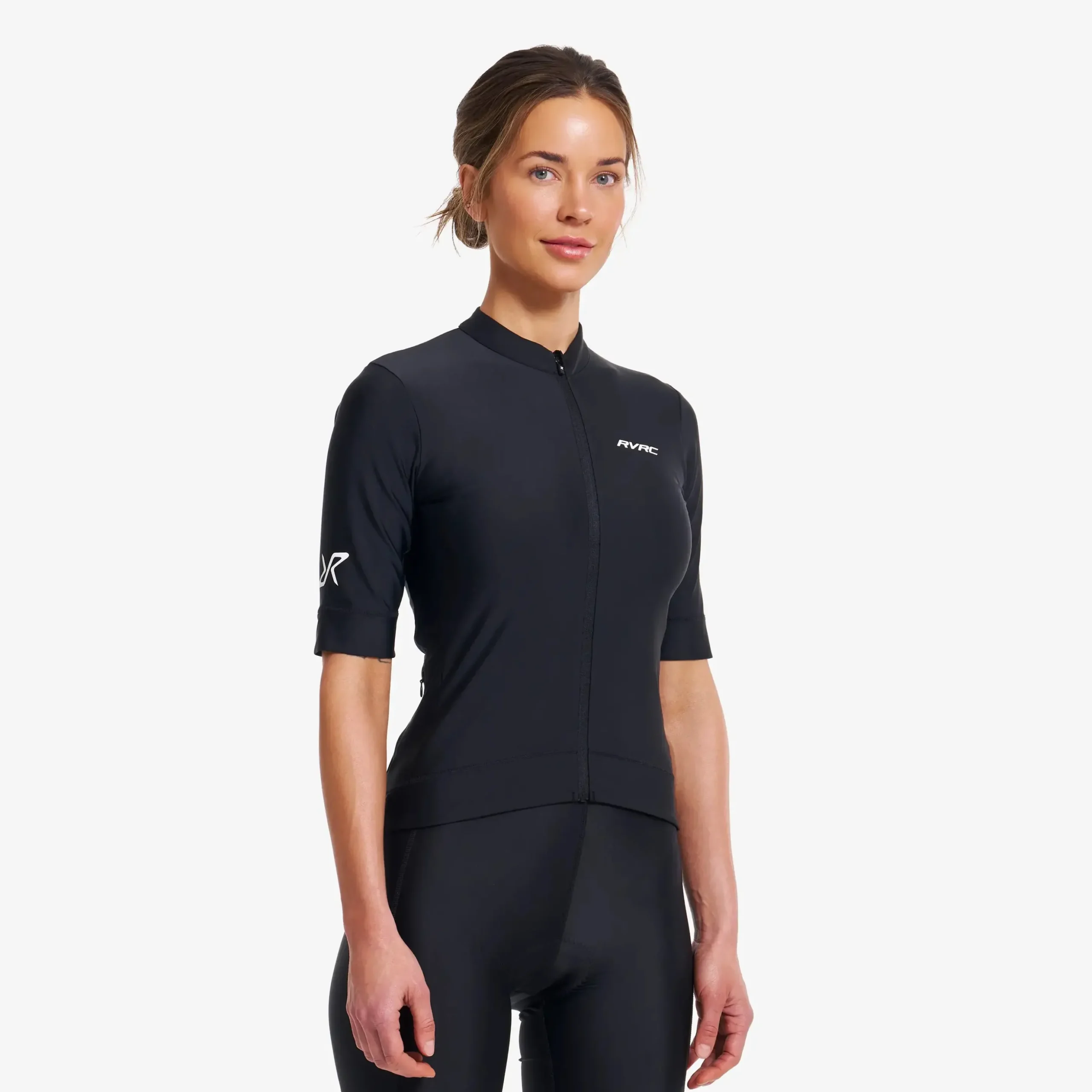 Velo Full-zip Cycling Jersey Damen Black