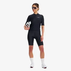 Velo Full-zip Cycling Jersey Damen Black