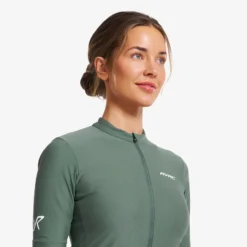 Velo Full-zip Cycling Jersey Damen Balsam Green