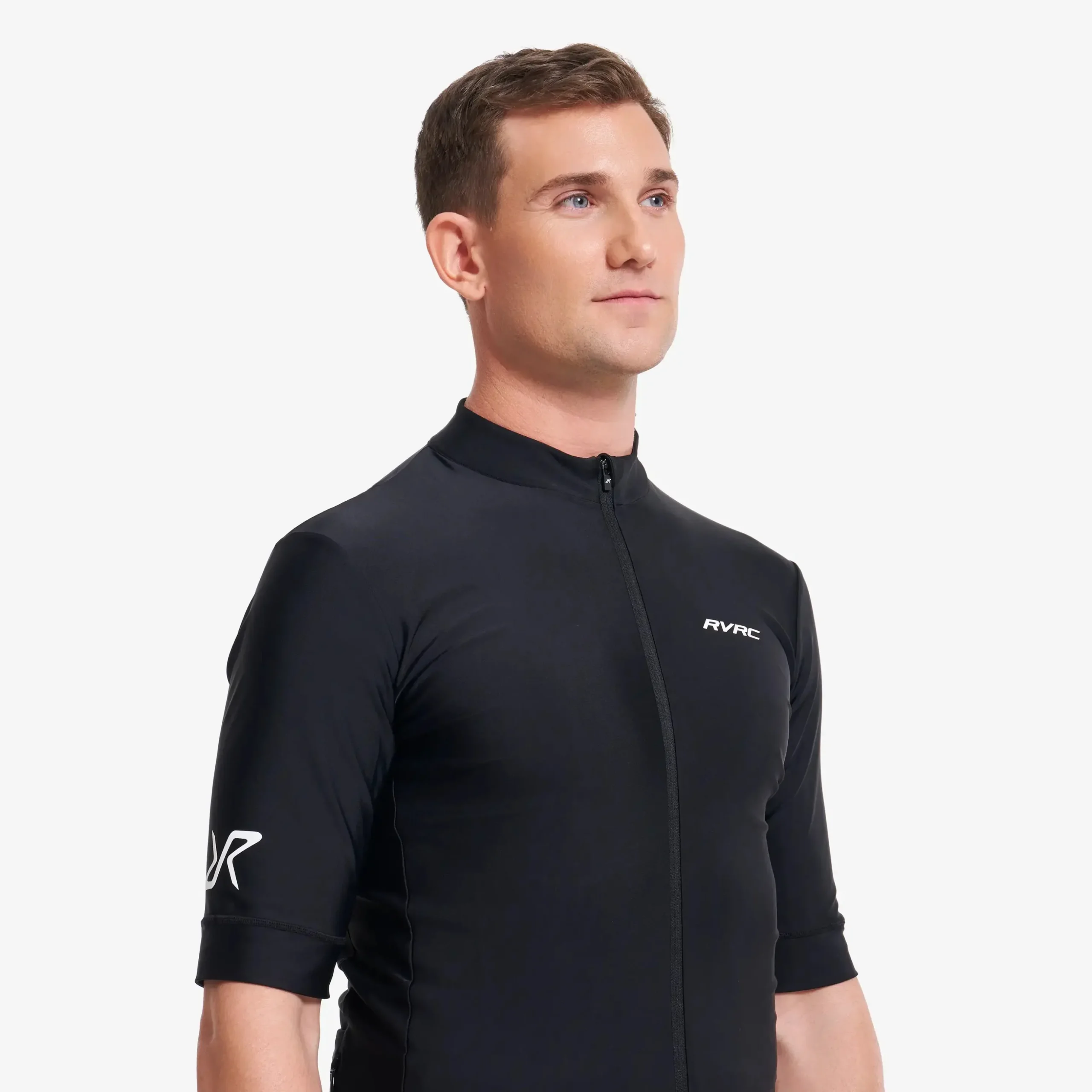Velo Full-zip Cycling Jersey Herren Black