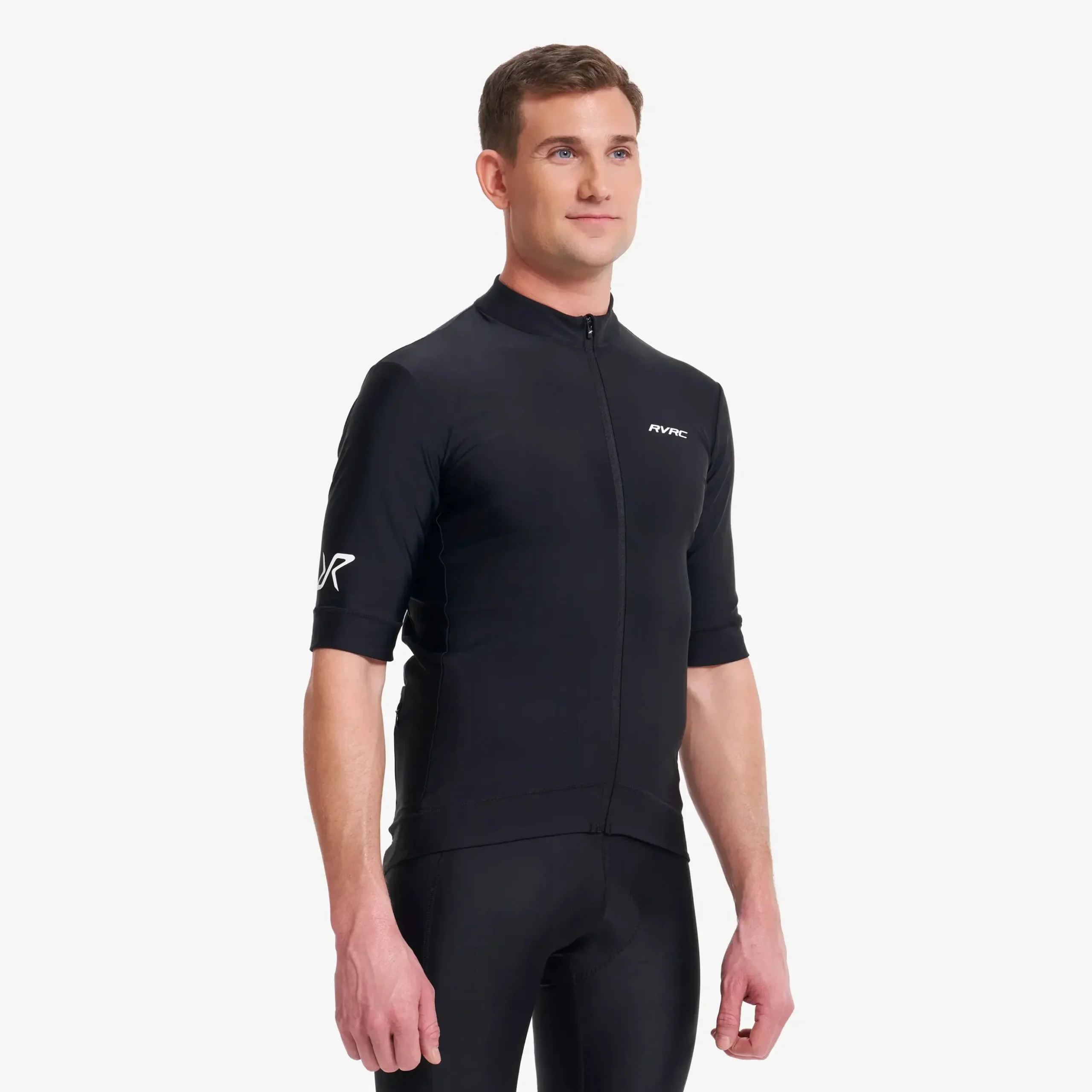 Velo Full-zip Cycling Jersey Herren Black