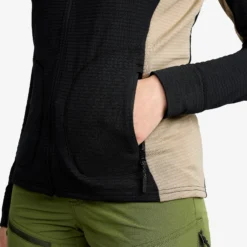 Waffle Full-zip Fleece Damen Black