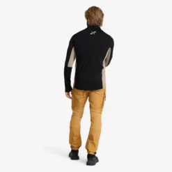 Waffle Full-zip Fleece Herren Black