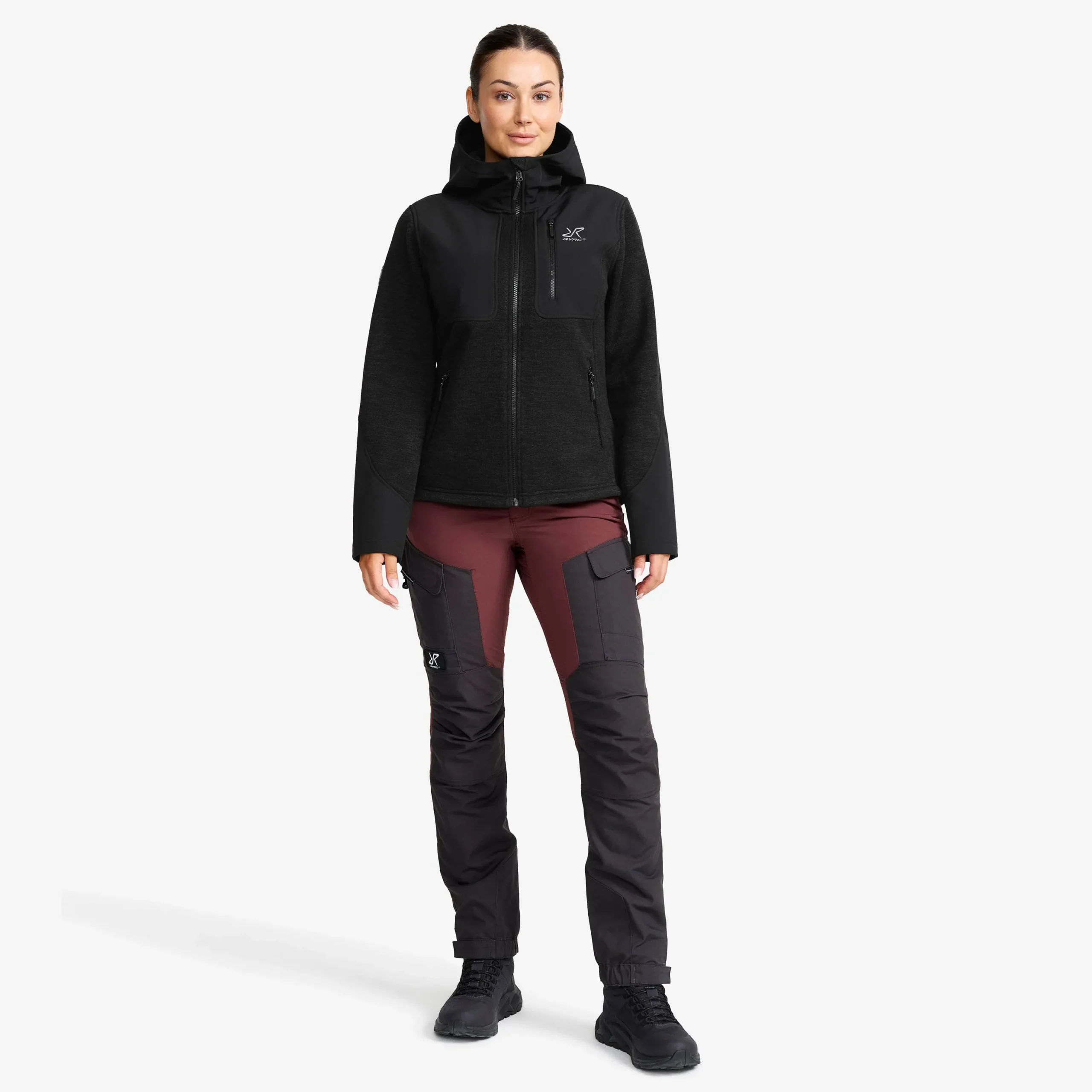Wander Pro Wool Hoodie Damen Charcoal Black