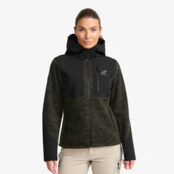 Wander Pro Wool Hoodie Damen Dark Olive