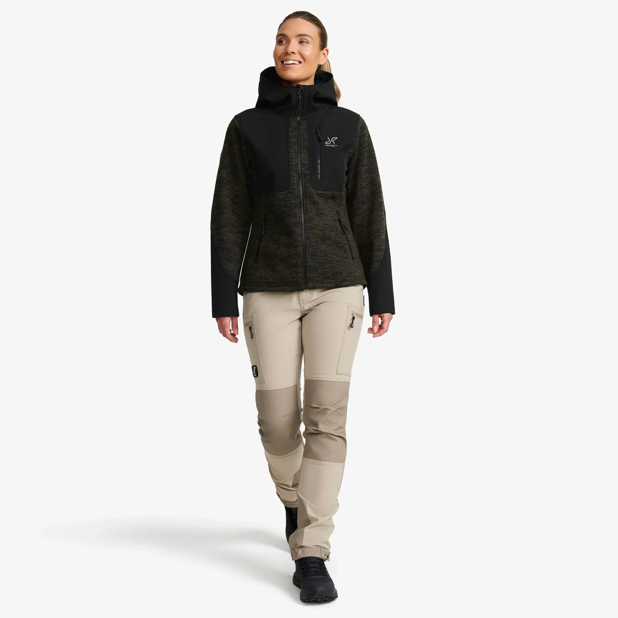 Wander Pro Wool Hoodie Damen Dark Olive