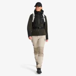 Wander Pro Wool Hoodie Damen Dark Olive