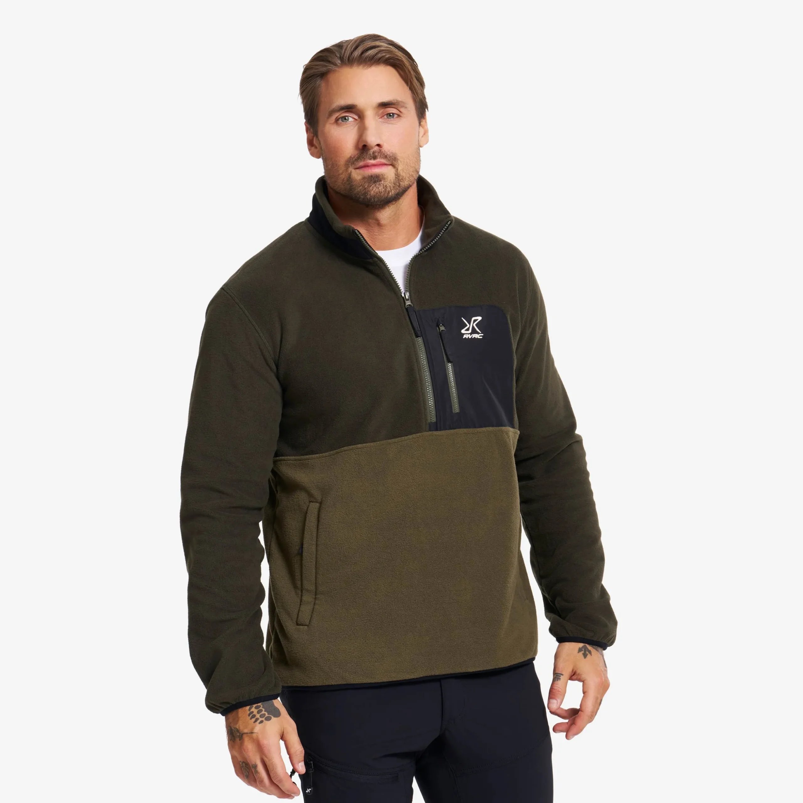 Woodland Half-zip Fleece Herren Forest Night/Kalamata